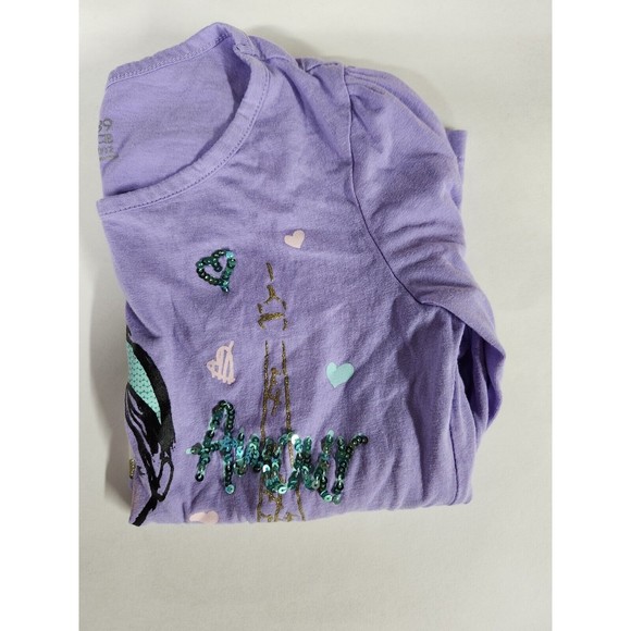 The Place Girls Size Large 10-12 Purple Bling Paris Design Pullover T Shirt - Picture 8 of 8